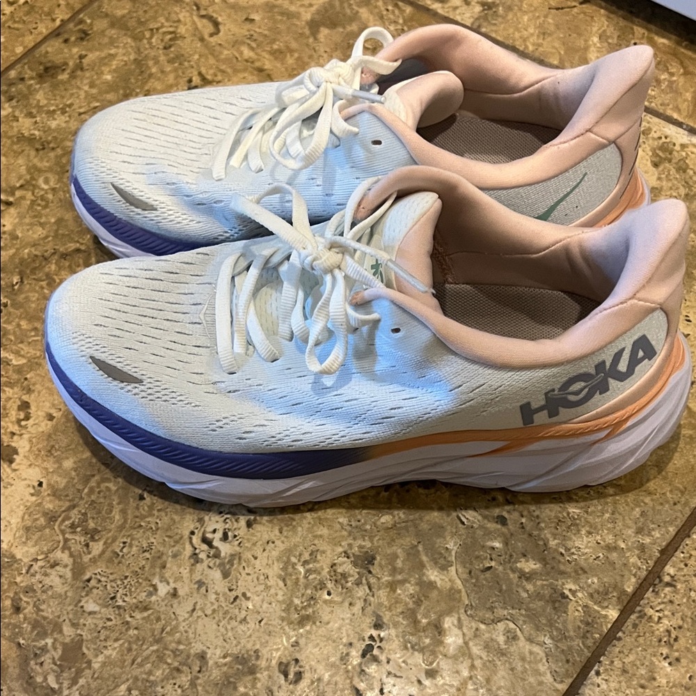 Hoka Women's White and Purple Athletic Shoes